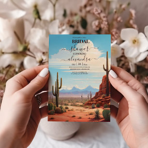 Convite Chá de Bebê Boho Deserto Cactus Noiva