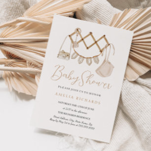Convite Chá de Bebê Boho Doce Neutro