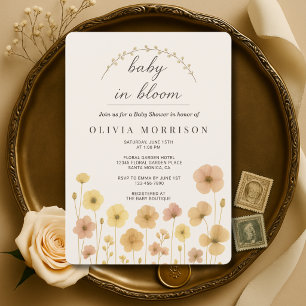 Convite Chá de Bebê Boho Floral Baby In Bloom