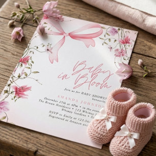 Convite Chá de Bebê Boho Floral Bebê em Flor
