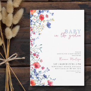 Convite Chá de Bebê Boho Floral Chic Bebê no Jardim