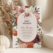 Chá de Bebê Boho Floral de Abóbora de Outono