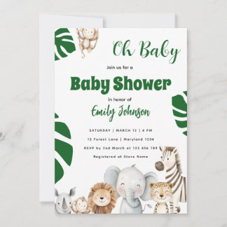 Convite Chá de Bebê Boho Jungle