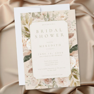 Convite Chá de Bebê Boho Neutro Floral