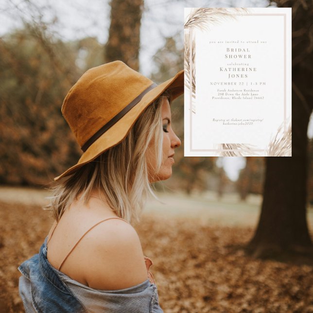 Convite Chá de Bebê Boho Pampas  (Criador carregado)