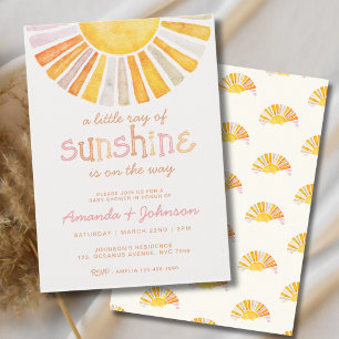Convite Chá de Bebê Boho Pequeno Raio de Sol