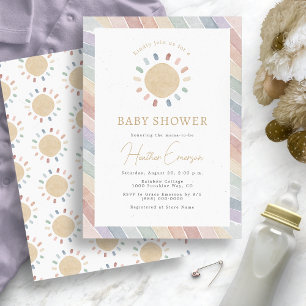 Convite Chá de Bebê Boho Sun