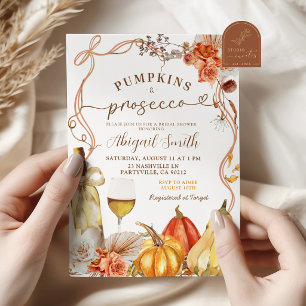 Convite Chá de Bebê Boho Teracotta e Prosecco