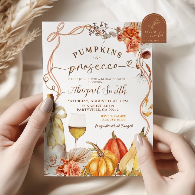 Convite Chá de Bebê Boho Teracotta e Prosecco (Criador carregado)