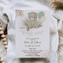 Chá de Bebê Boho Verde Urso