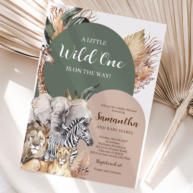 Convite Chá de Bebê Boho Wild One (Criador carregado)