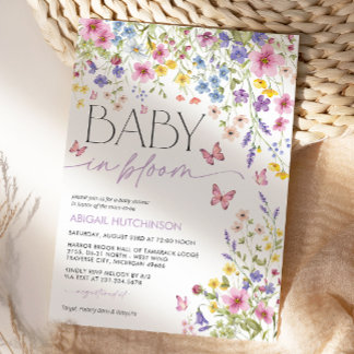 Convite Chá de Bebê Borboleta Baby em Flor