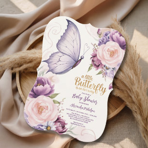 Convite Chá de Bebê Borboleta Elegante Flor de Borboleta
