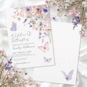 Convite Chá de Bebê Borboleta Flor Silvestre