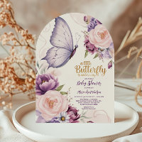 Chá de Bebê Borboleta Floral Roxo Rosado