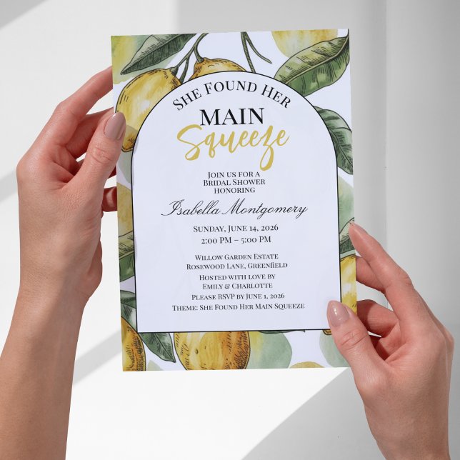 Convite Chá de Bebê Botânico Antigo de Laranja para Noiva (Antique Botanical Citrus Bridal Shower Invitations)