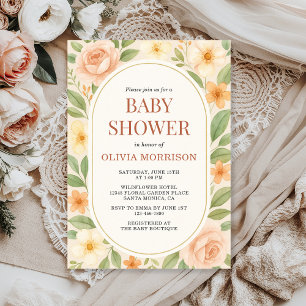 Convite Chá de Bebê Botânico de Flor Silvestre Floral