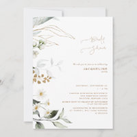 Chá de Bebê Botânico Elegante Branco de Margarida