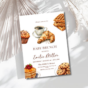 Convite Chá de Bebê Brunch de Café da Manhã Editável Festa