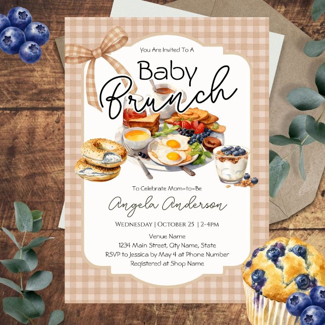 Convite Chá de Bebê Brunch Neutro  (Criador carregado)