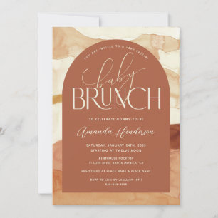 Convite Chá de Bebê Brunch Neutro Tons Terrosos