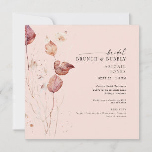 Convite Chá de Bebê & Brunch Nupcial com Batom Quadrado e