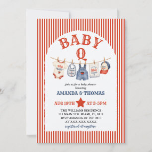 Convite Chá de Bebê Burger Baby-Q