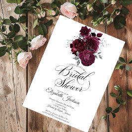 Convite Chá de Bebê Burgundy Roses