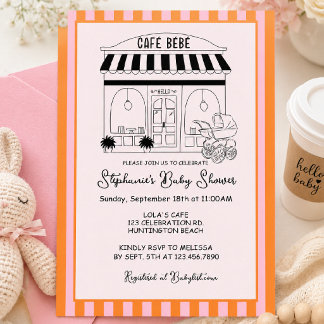 Convite Chá de Bebê Café Baby Shower | Paris Café | Café B