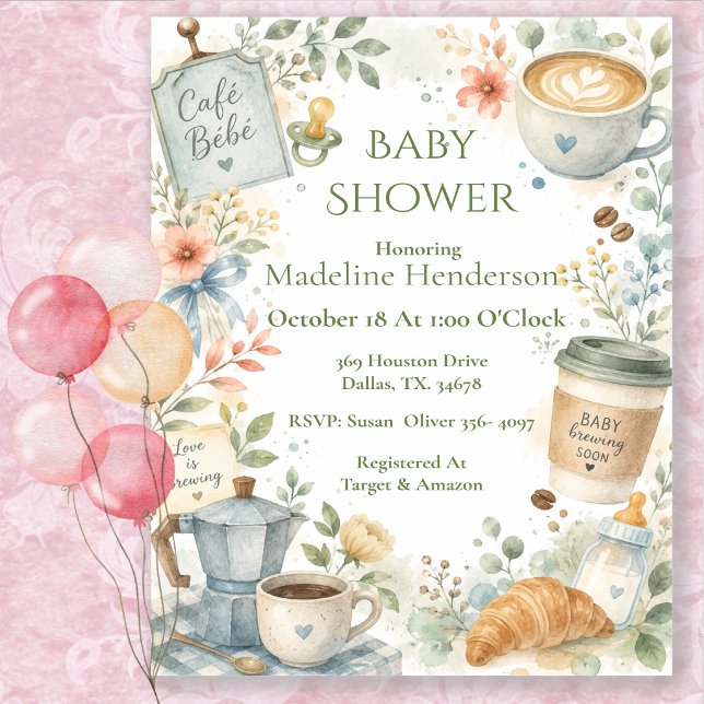 Convite Chá de Bebê Café Bebe (Criador carregado)