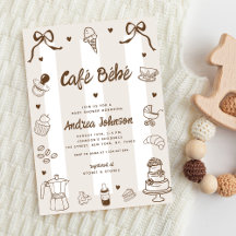 Chá de Bebê Café Bébé Francês Desenhado à Mão