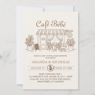Convite Chá de Bebê Café Bebe Parisiense