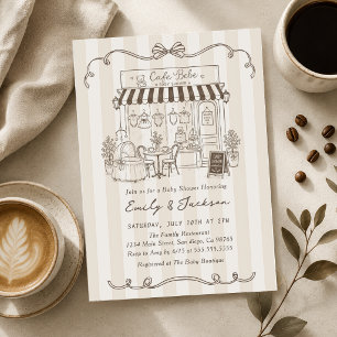 Convite Chá de Bebê Café Tema Parisiense Arco Café