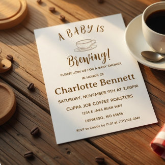 Convite Chá de Bebê Café Xadrez Aconchegante Baby está Coz