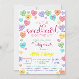 Convite Chá de Bebê Candy Little Sweetheart está a caminho