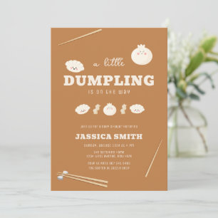 Convite Chá de Bebê Caramel Kawaii Bao Dumpling
