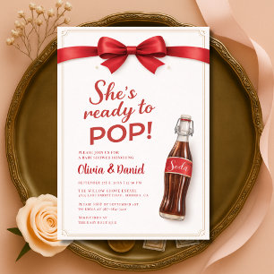 Convite Chá de Bebê Casais Ready to Pop Soda Arco Vermelho