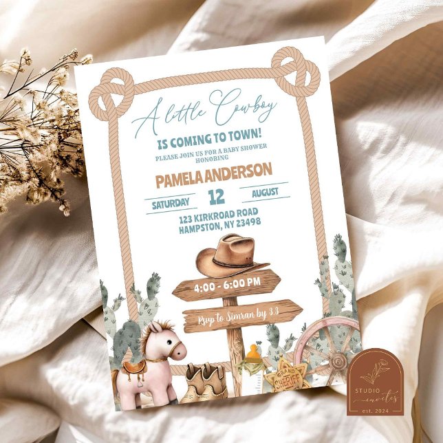 Convite Chá de Bebê Caubói Country Infantil (Criador carregado)