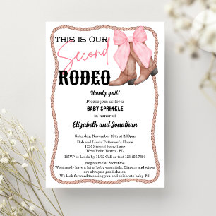 Convite Chá de Bebê Caubói Rosa Ocidental Segunda-feira