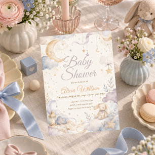 Convite Chá de Bebê Celestial Etéreo