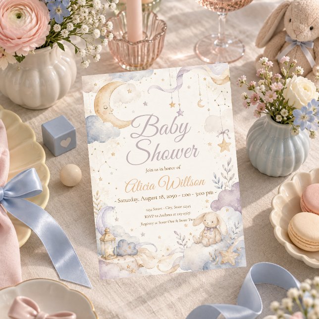 Convite Chá de Bebê Celestial Etéreo (Criador carregado)