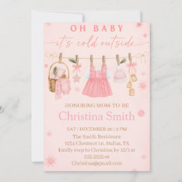 Convite Chá de Bebê Charmoso de Floco de Neve para a Sua M