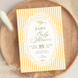 Convite Chá de bebê choquette vintage amarelo
