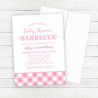 Chá de Bebê Churrasco Xadrez Rosa Gingham