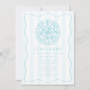 Convite Chá de Bebê Ciao Baby Blue Pizza Boy