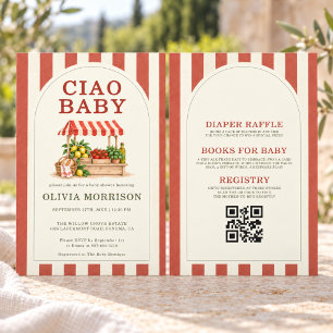 Convite Chá de Bebê Ciao Baby Mercado Italiano Tudo em Um