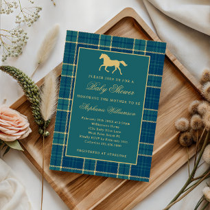 Convite Chá de Bebê Clássico Derby Old Money Equestre Masc