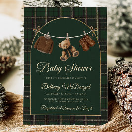 Convite Chá de Bebê Clássico do Ursinho de Pelúcia Polo