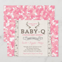 Chá de Bebê Co-ed Camuflagem Rosa para Menina
