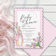 Chá de Bebê Coelho Bunny Rosa Xadrez